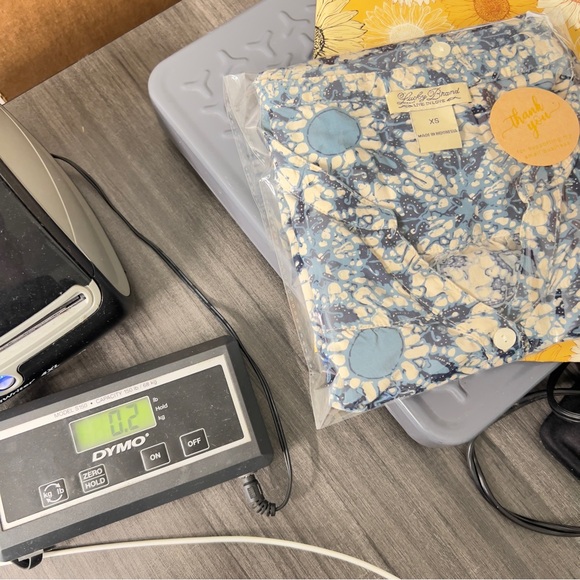 LUCKY BRAND XS Blue Floral Button Up Collar - Picture 9 of 9